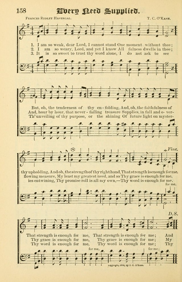 Unfading Treasures: a compilation of sacred songs and hymns, adapted for use by Sunday schools, Epworth Leagues, endeavor societies, pastors, evangelists, choristers, etc. page 158