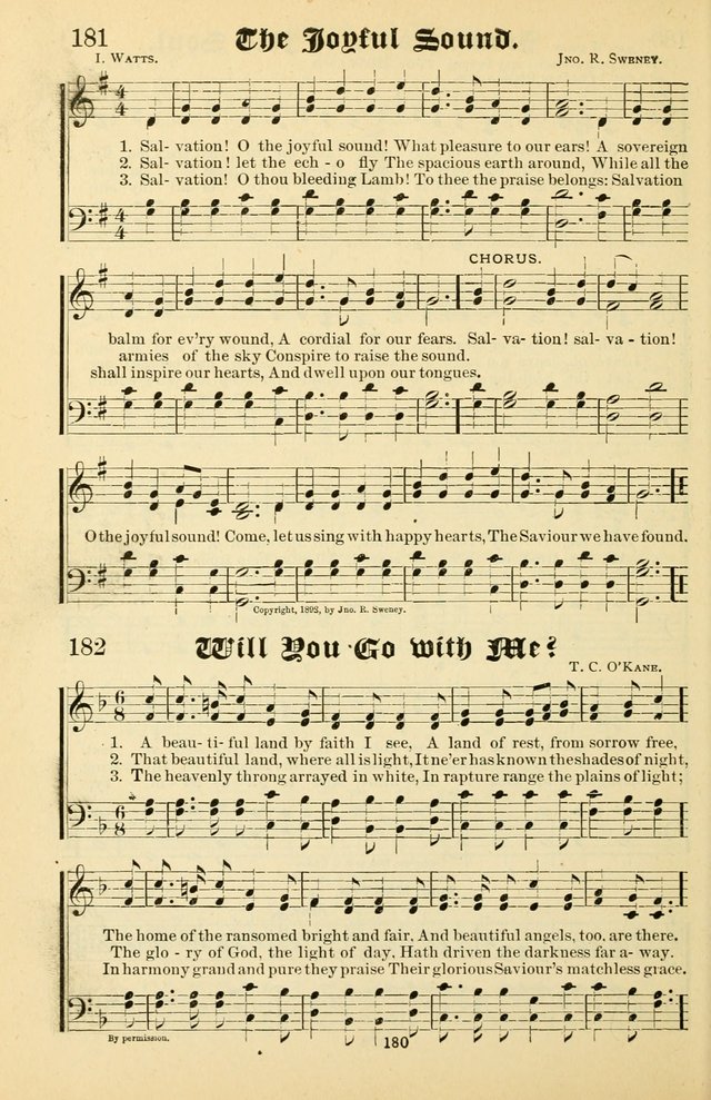 Unfading Treasures: a compilation of sacred songs and hymns, adapted for use by Sunday schools, Epworth Leagues, endeavor societies, pastors, evangelists, choristers, etc. page 180