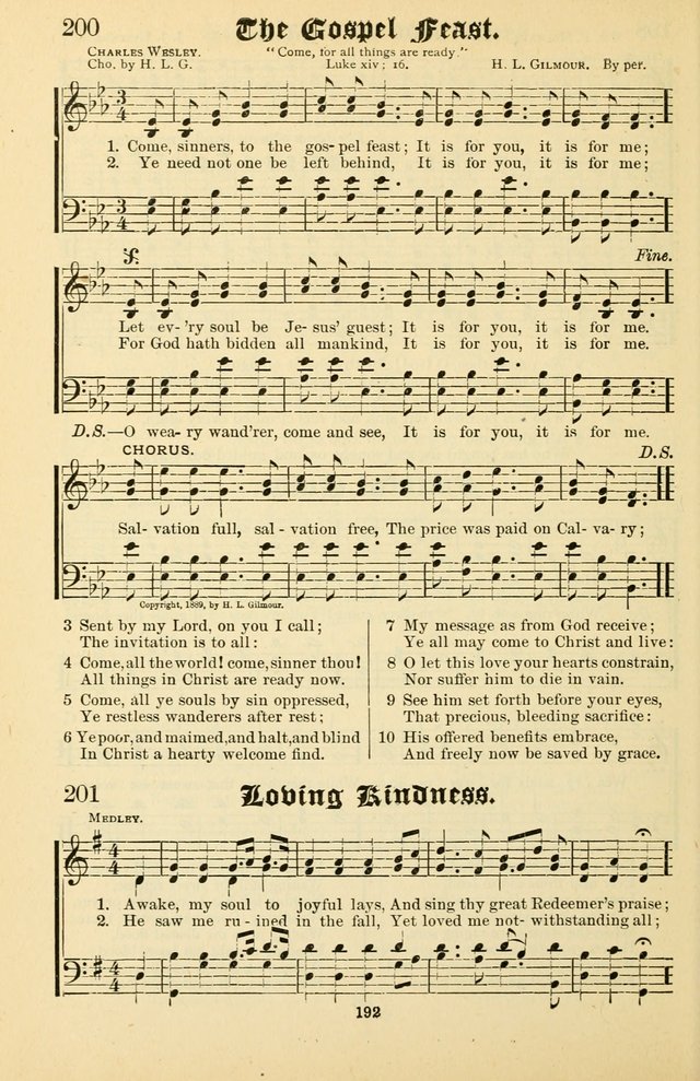 Unfading Treasures: a compilation of sacred songs and hymns, adapted for use by Sunday schools, Epworth Leagues, endeavor societies, pastors, evangelists, choristers, etc. page 192