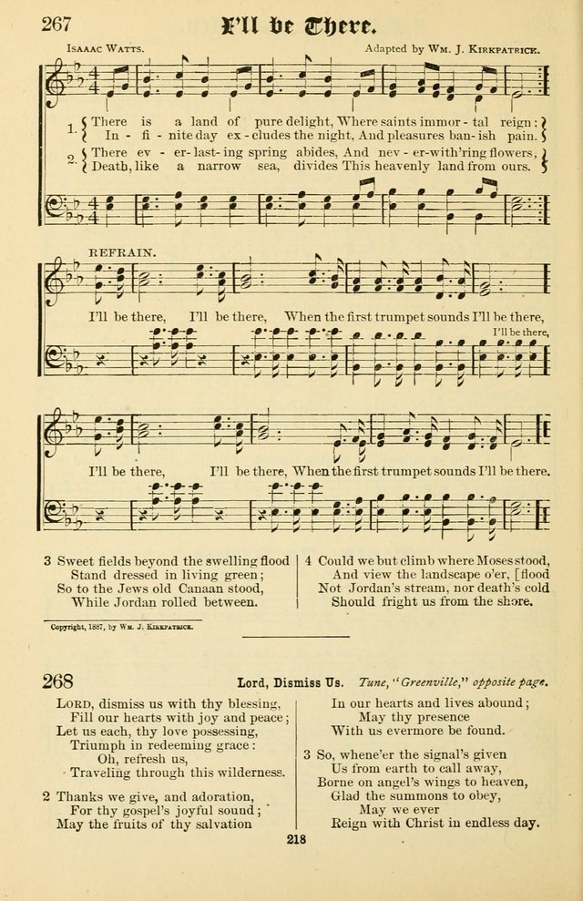 Unfading Treasures: a compilation of sacred songs and hymns, adapted for use by Sunday schools, Epworth Leagues, endeavor societies, pastors, evangelists, choristers, etc. page 218