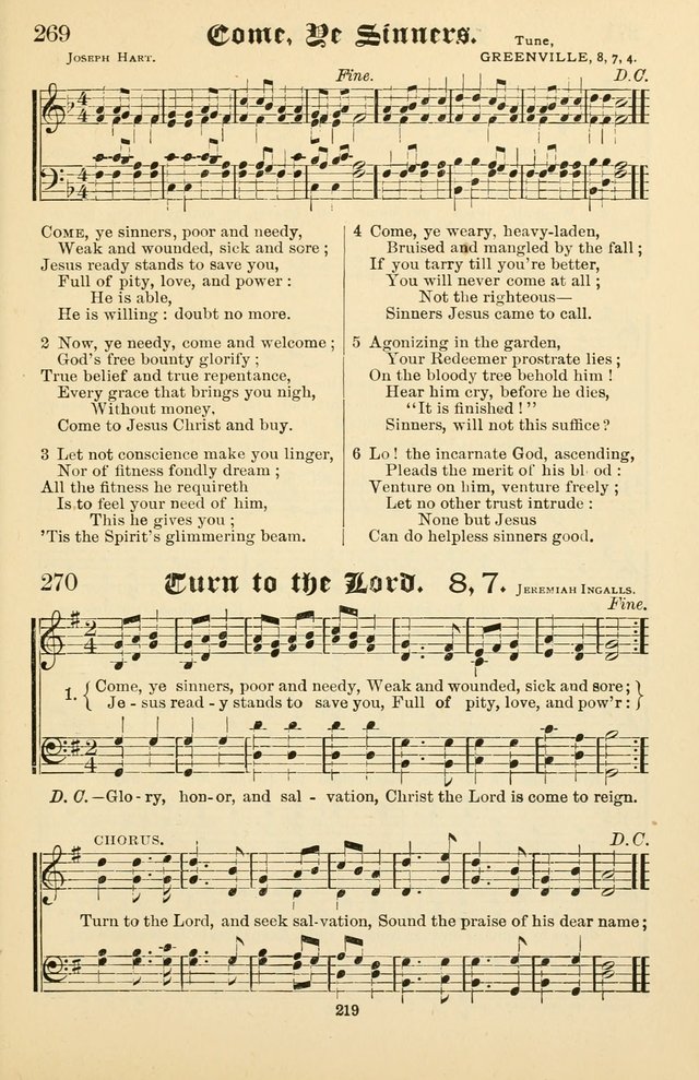 Unfading Treasures: a compilation of sacred songs and hymns, adapted for use by Sunday schools, Epworth Leagues, endeavor societies, pastors, evangelists, choristers, etc. page 219
