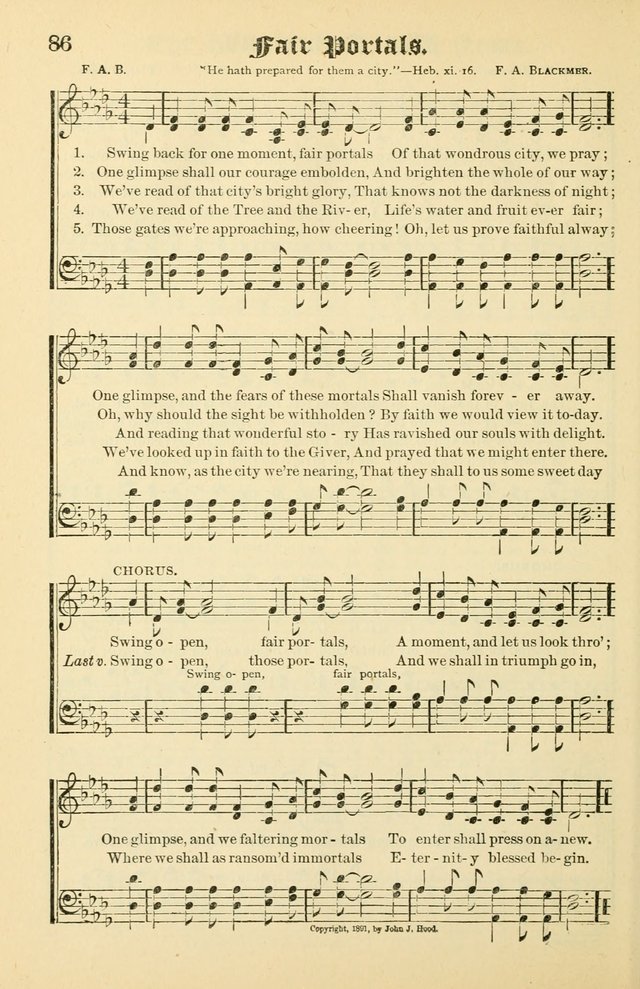 Unfading Treasures: a compilation of sacred songs and hymns, adapted for use by Sunday schools, Epworth Leagues, endeavor societies, pastors, evangelists, choristers, etc. page 86