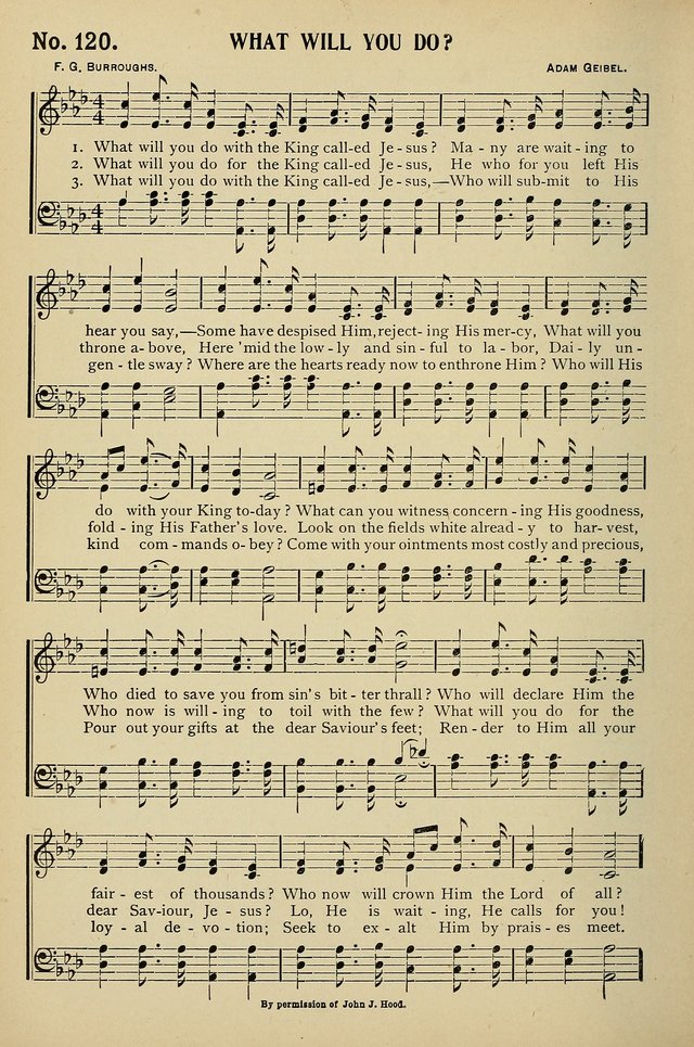 Uplifted Voices: a 20th century hymn book for sunday-schools and devotional meetings page 120