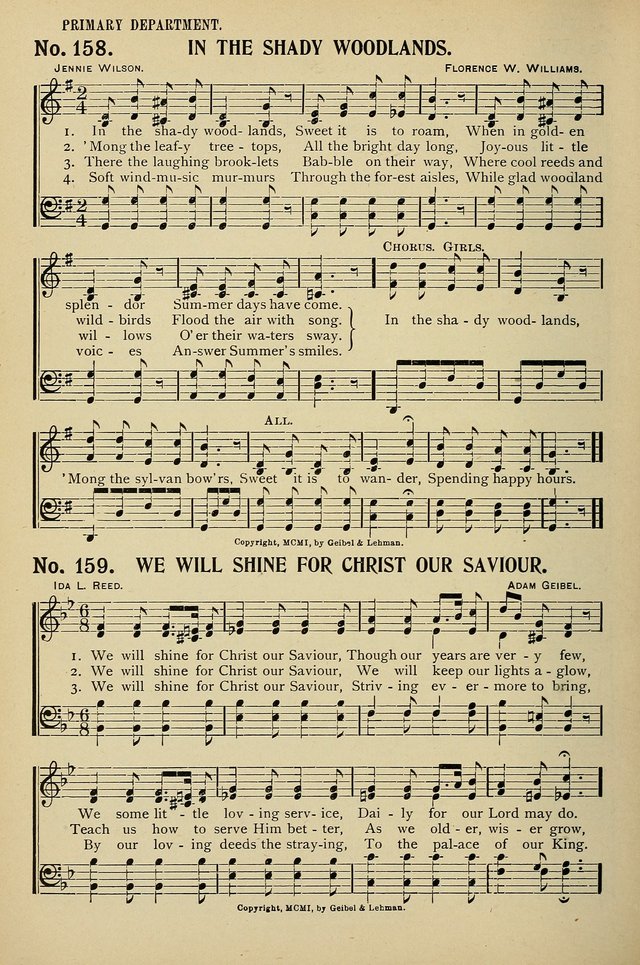 Uplifted Voices: a 20th century hymn book for sunday-schools and devotional meetings page 154