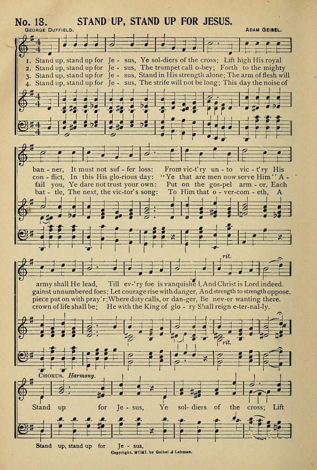 Uplifted Voices: a 20th century hymn book for sunday-schools and devotional meetings page 18