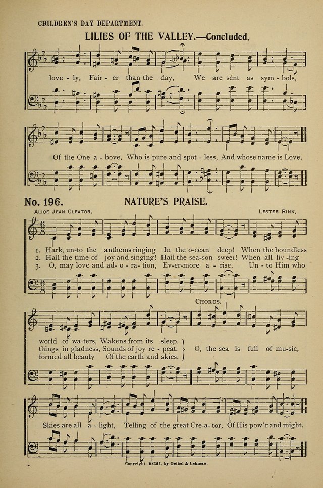 Uplifted Voices: a 20th century hymn book for sunday-schools and devotional meetings page 195