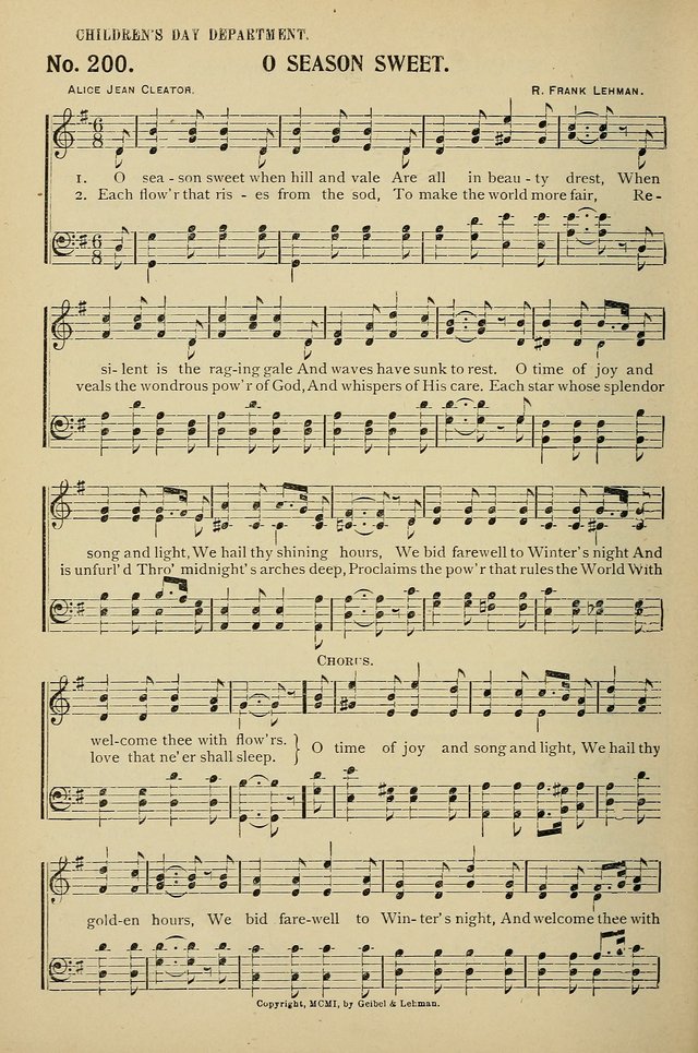 Uplifted Voices: a 20th century hymn book for sunday-schools and devotional meetings page 200