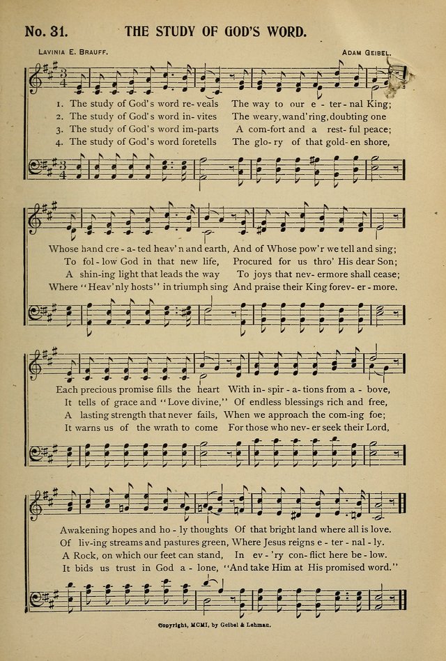 Uplifted Voices: a 20th century hymn book for sunday-schools and devotional meetings page 31