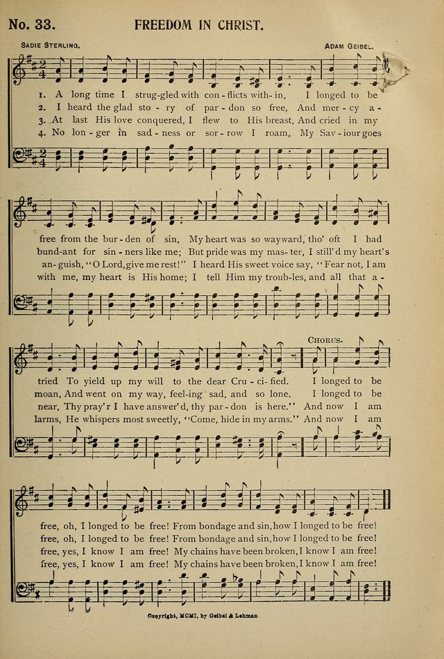 Uplifted Voices: a 20th century hymn book for sunday-schools and devotional meetings page 33