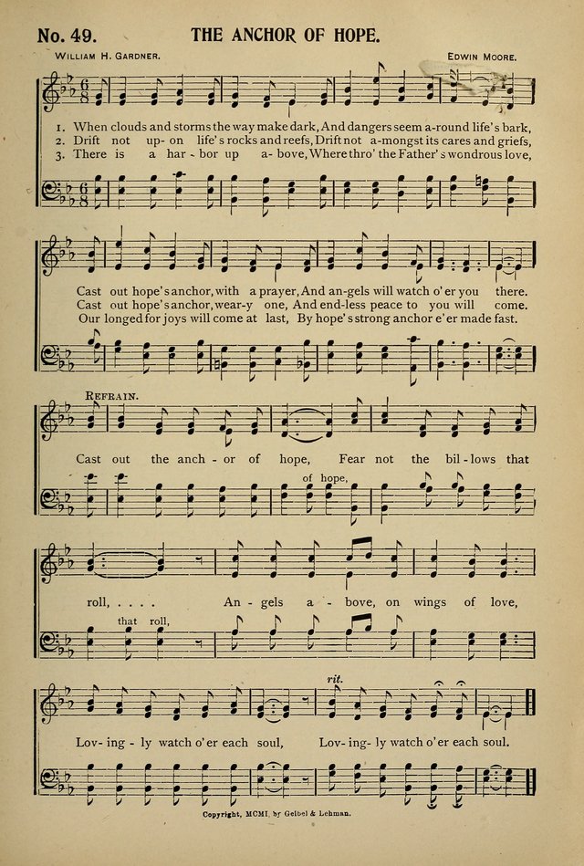 Uplifted Voices: a 20th century hymn book for sunday-schools and devotional meetings page 49