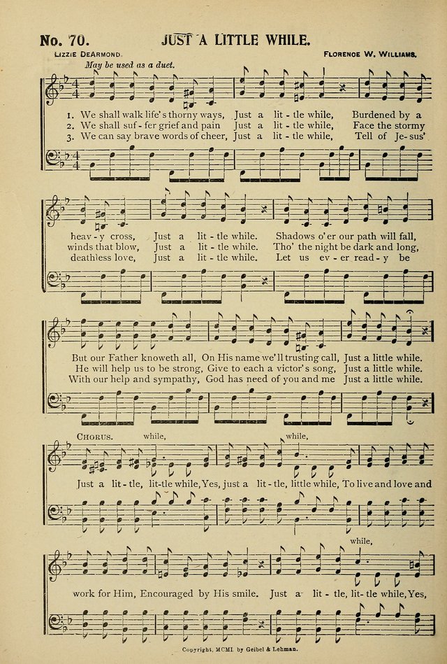 Uplifted Voices: a 20th century hymn book for sunday-schools and devotional meetings page 70