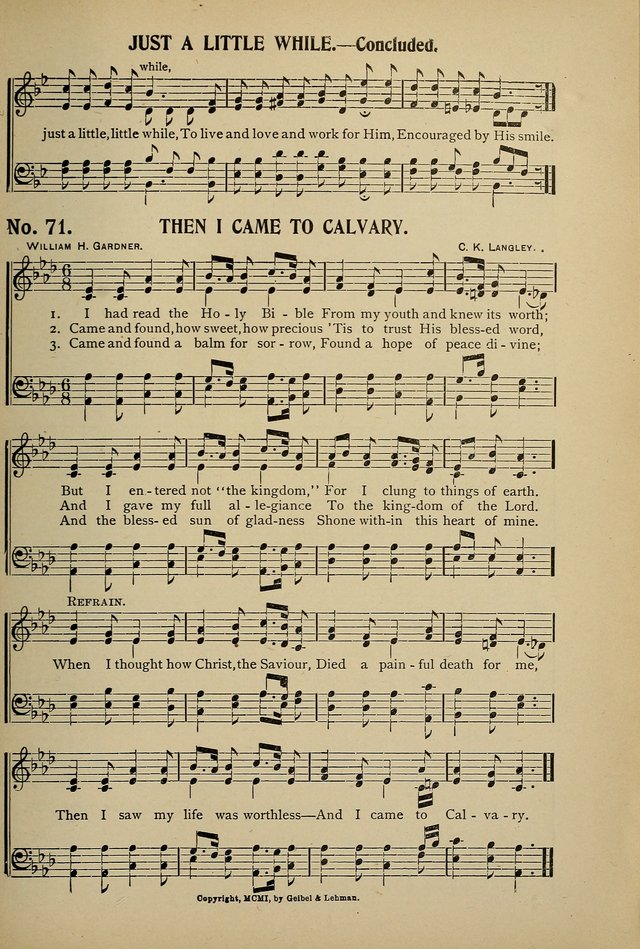 Uplifted Voices: a 20th century hymn book for sunday-schools and devotional meetings page 71
