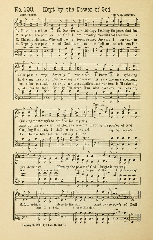 The Victory: a collection of popular Sunday school songs new and old page 108