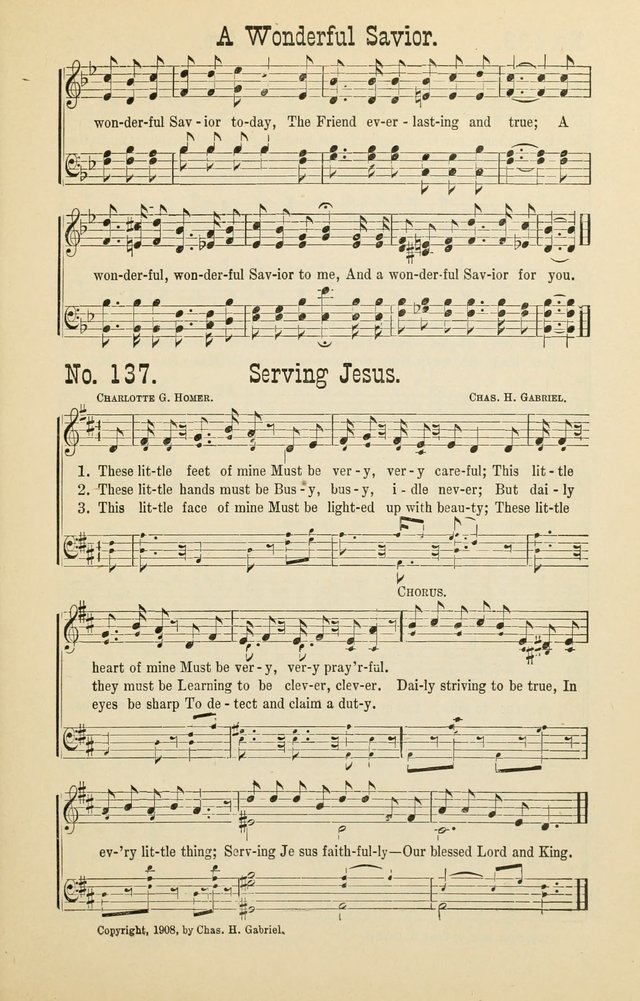 The Victory: a collection of popular Sunday school songs new and old page 137