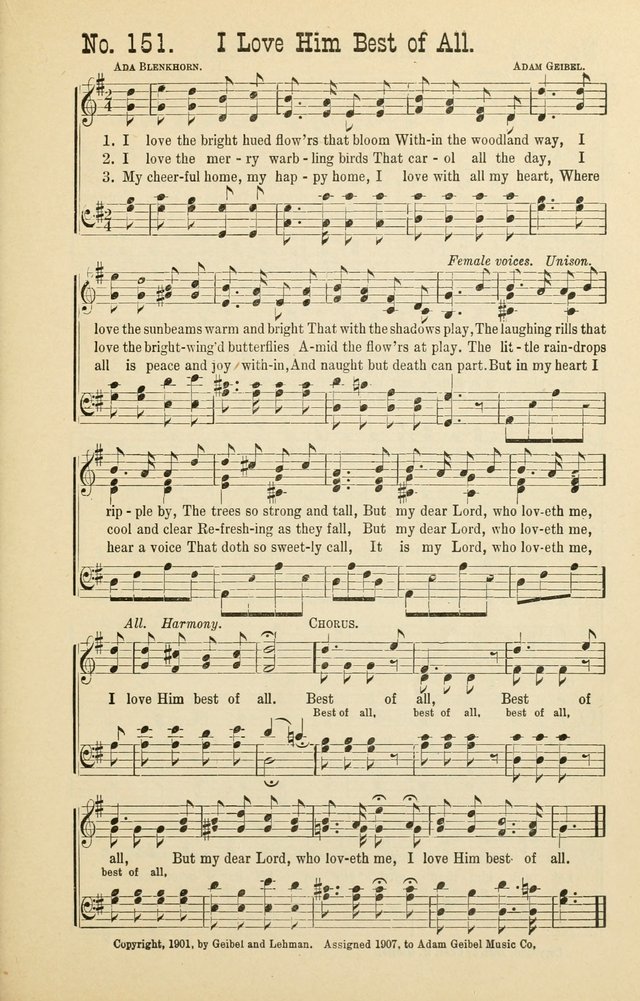 The Victory: a collection of popular Sunday school songs new and old page 151