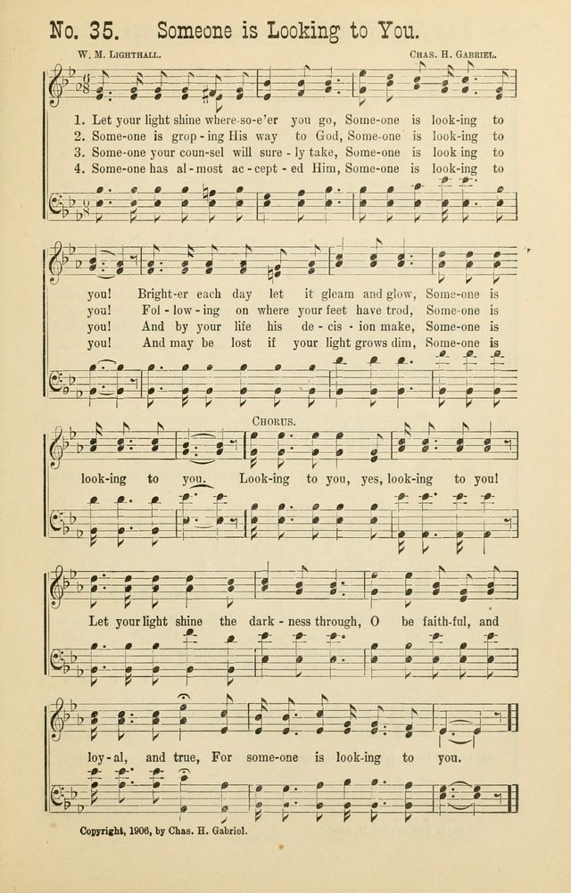 The Victory: a collection of popular Sunday school songs new and old page 35