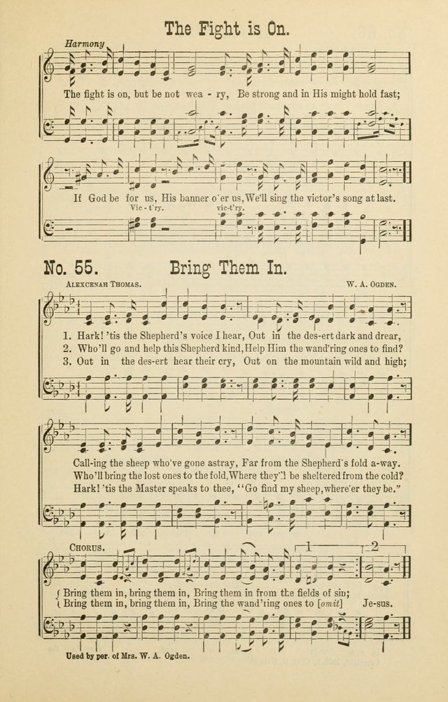 The Victory: a collection of popular Sunday school songs new and old page 55