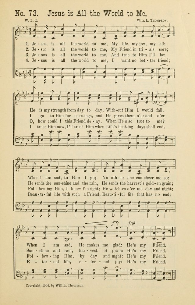 The Victory: a collection of popular Sunday school songs new and old page 73