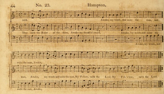 The Vocal Companion: containing a concise introduction to the practice of music, and a set of tunes of various metres, arranged progressively for the use of learners page 44