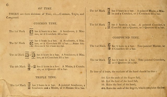 The Vocal Companion: containing a concise introduction to the practice of music, and a set of tunes of various metres, arranged progressively for the use of learners page 6