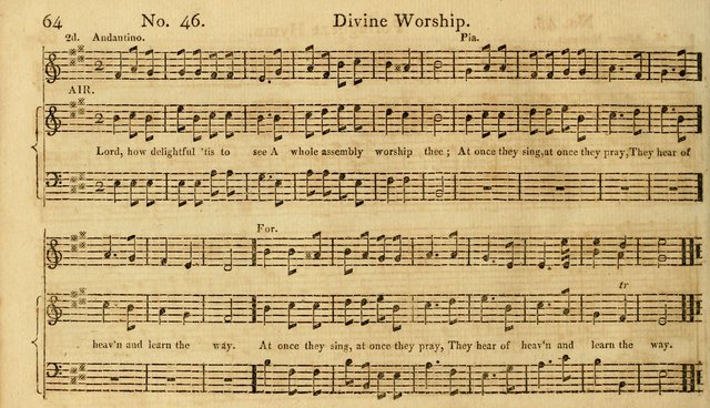 The Vocal Companion: containing a concise introduction to the practice of music, and a set of tunes of various metres, arranged progressively for the use of learners page 64