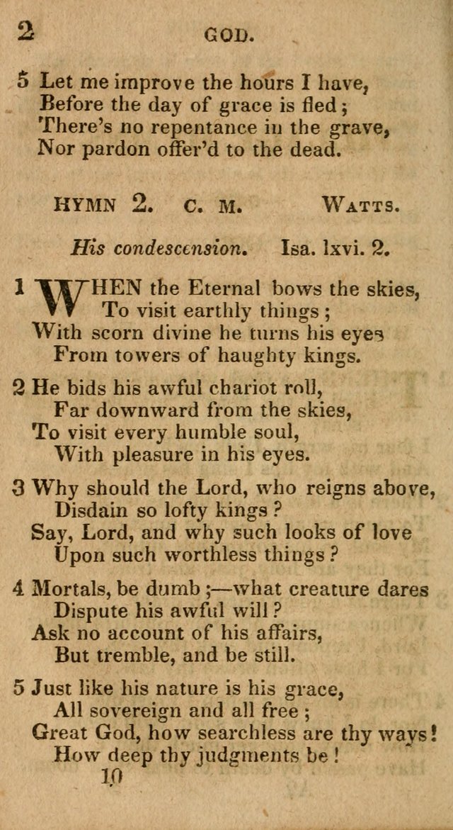 Village Hymns for Social Worship, Selected and Original: designed as a supplement to the Psalms and Hymns of Dr. Watts (6th ed.) page 10