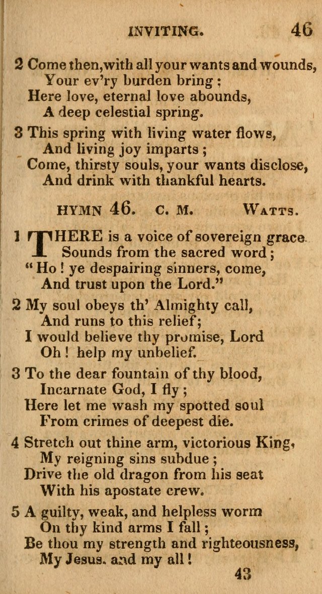 Village Hymns for Social Worship, Selected and Original: designed as a supplement to the Psalms and Hymns of Dr. Watts (6th ed.) page 43
