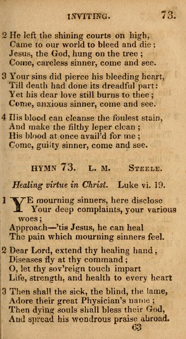 Village Hymns for Social Worship, Selected and Original: designed as a supplement to the Psalms and Hymns of Dr. Watts (6th ed.) page 63