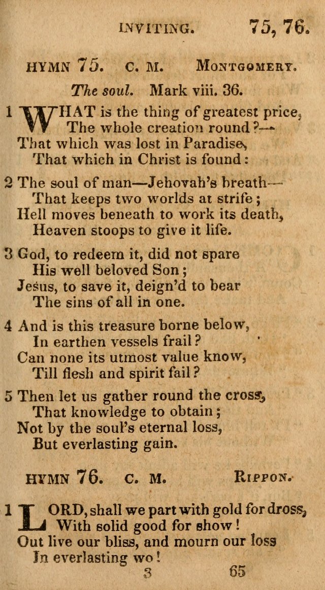 Village Hymns for Social Worship, Selected and Original: designed as a supplement to the Psalms and Hymns of Dr. Watts (6th ed.) page 65