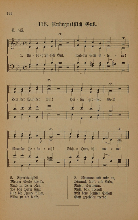Vierstimmige Melodien: zu dem "Gesangbuch zum gottesdienstlichen und häuslichen Gebrauche in evangelischen Mennoniten-Gemeinden" (3. Auflage) page 122