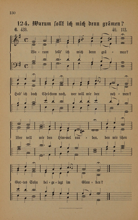 Vierstimmige Melodien: zu dem "Gesangbuch zum gottesdienstlichen und häuslichen Gebrauche in evangelischen Mennoniten-Gemeinden" (3. Auflage) page 130