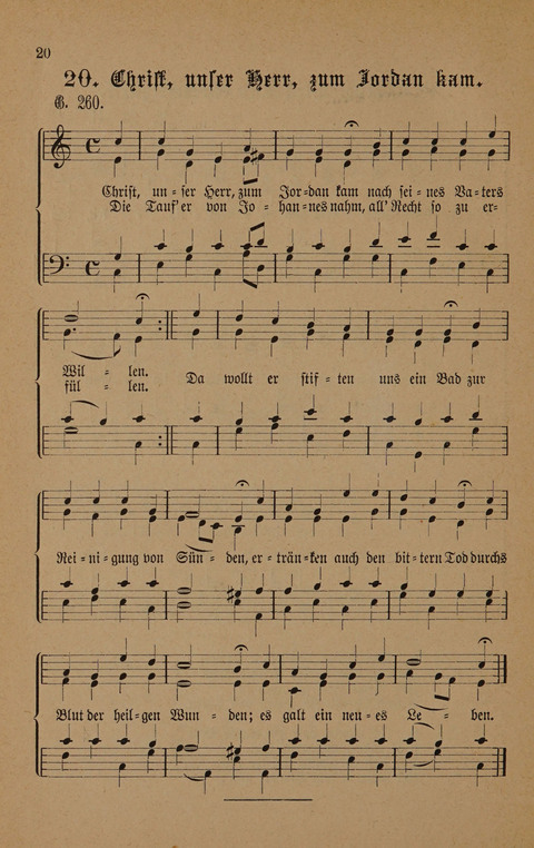 Vierstimmige Melodien: zu dem "Gesangbuch zum gottesdienstlichen und häuslichen Gebrauche in evangelischen Mennoniten-Gemeinden" (3. Auflage) page 20