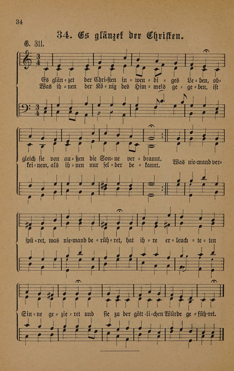 Vierstimmige Melodien: zu dem "Gesangbuch zum gottesdienstlichen und häuslichen Gebrauche in evangelischen Mennoniten-Gemeinden" (3. Auflage) page 34