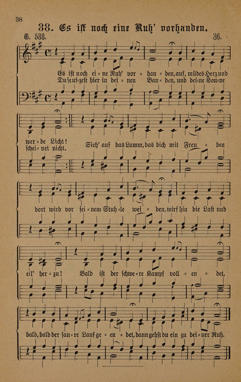 Vierstimmige Melodien: zu dem "Gesangbuch zum gottesdienstlichen und häuslichen Gebrauche in evangelischen Mennoniten-Gemeinden" (3. Auflage) page 38