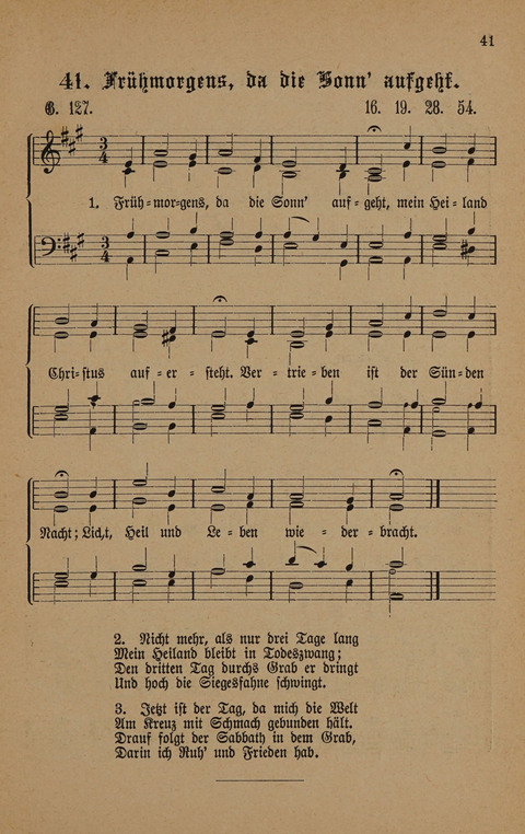Vierstimmige Melodien: zu dem "Gesangbuch zum gottesdienstlichen und häuslichen Gebrauche in evangelischen Mennoniten-Gemeinden" (3. Auflage) page 41