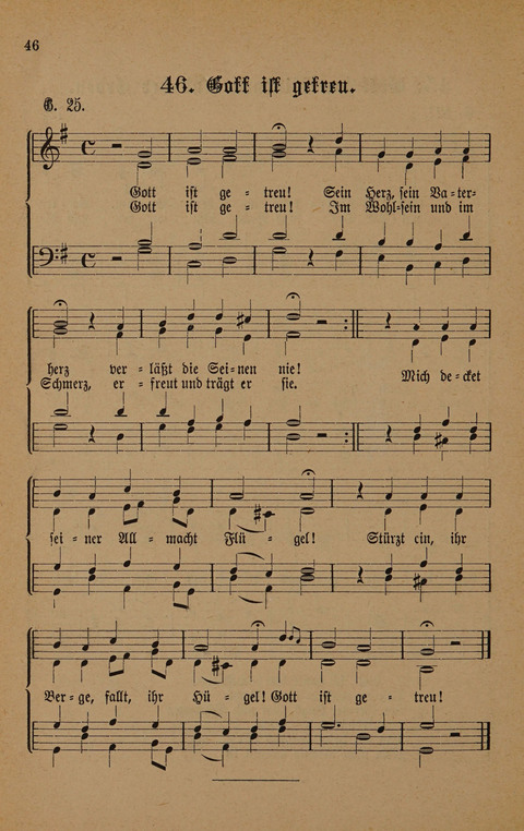 Vierstimmige Melodien: zu dem "Gesangbuch zum gottesdienstlichen und häuslichen Gebrauche in evangelischen Mennoniten-Gemeinden" (3. Auflage) page 46