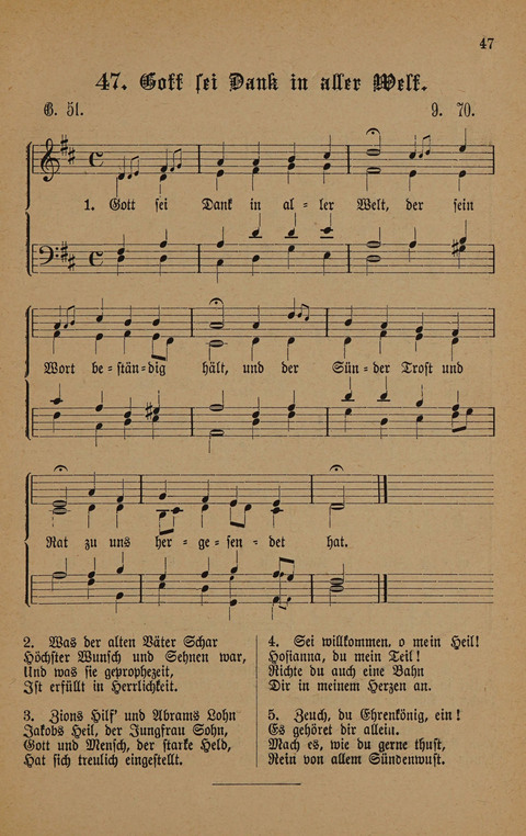 Vierstimmige Melodien: zu dem "Gesangbuch zum gottesdienstlichen und häuslichen Gebrauche in evangelischen Mennoniten-Gemeinden" (3. Auflage) page 47