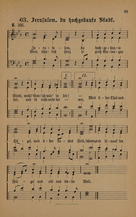Vierstimmige Melodien: zu dem "Gesangbuch zum gottesdienstlichen und häuslichen Gebrauche in evangelischen Mennoniten-Gemeinden" (3. Auflage) page 69