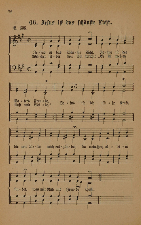 Vierstimmige Melodien: zu dem "Gesangbuch zum gottesdienstlichen und häuslichen Gebrauche in evangelischen Mennoniten-Gemeinden" (3. Auflage) page 72