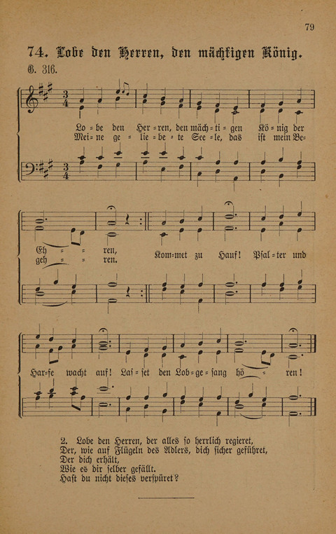Vierstimmige Melodien: zu dem "Gesangbuch zum gottesdienstlichen und häuslichen Gebrauche in evangelischen Mennoniten-Gemeinden" (3. Auflage) page 79