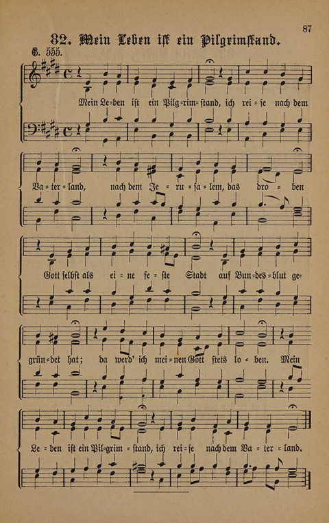 Vierstimmige Melodien: zu dem "Gesangbuch zum gottesdienstlichen und häuslichen Gebrauche in evangelischen Mennoniten-Gemeinden" (3. Auflage) page 87