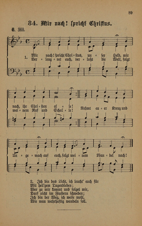 Vierstimmige Melodien: zu dem "Gesangbuch zum gottesdienstlichen und häuslichen Gebrauche in evangelischen Mennoniten-Gemeinden" (3. Auflage) page 89