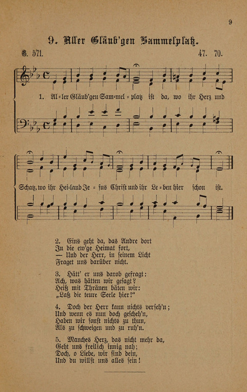 Vierstimmige Melodien: zu dem "Gesangbuch zum gottesdienstlichen und häuslichen Gebrauche in evangelischen Mennoniten-Gemeinden" (3. Auflage) page 9