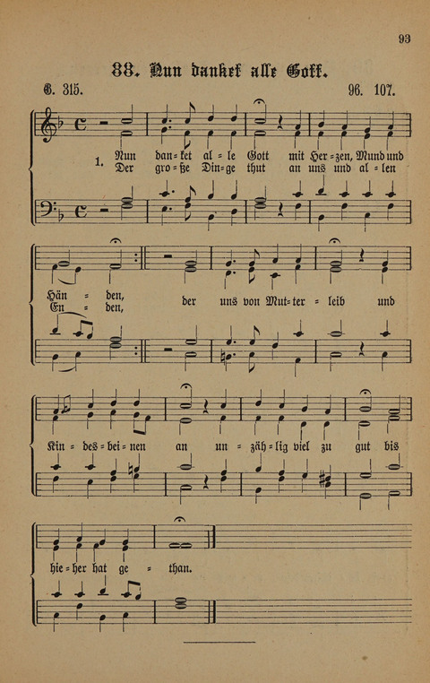 Vierstimmige Melodien: zu dem "Gesangbuch zum gottesdienstlichen und häuslichen Gebrauche in evangelischen Mennoniten-Gemeinden" (3. Auflage) page 93