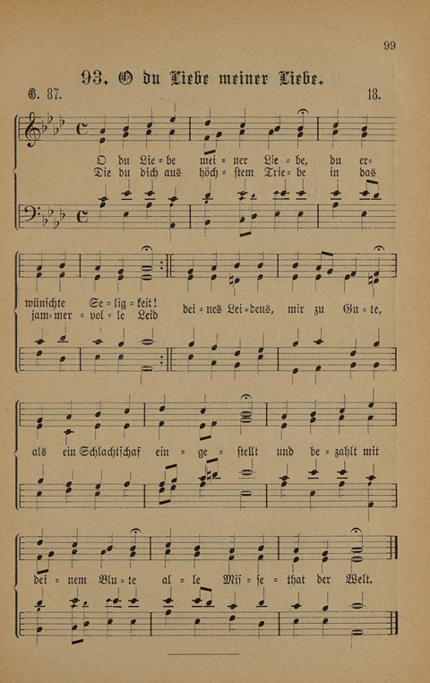 Vierstimmige Melodien: zu dem "Gesangbuch zum gottesdienstlichen und häuslichen Gebrauche in evangelischen Mennoniten-Gemeinden" (3. Auflage) page 99