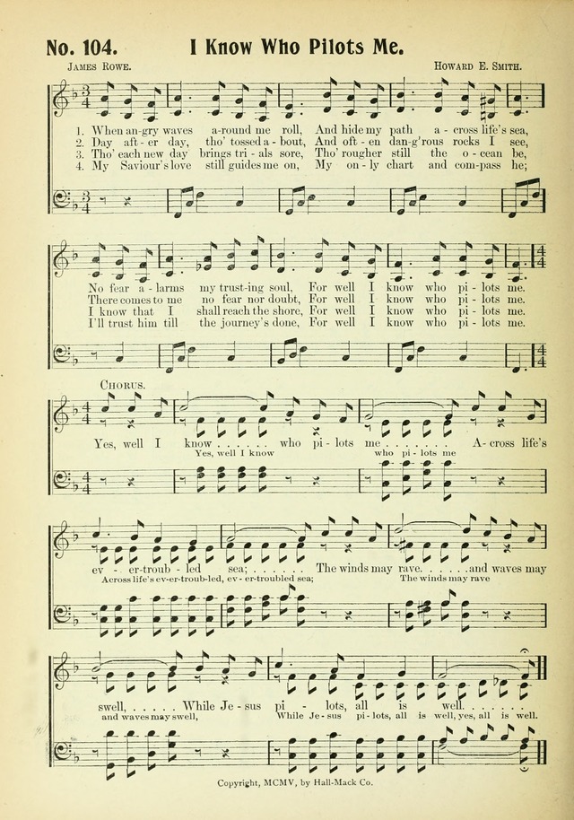 The Voice of Praise No. 2: a complete collection of Scriptural, gospel, Sunday-school and praise service songs page 109