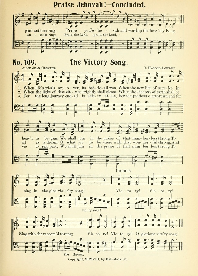 The Voice of Praise No. 2: a complete collection of Scriptural, gospel, Sunday-school and praise service songs page 114