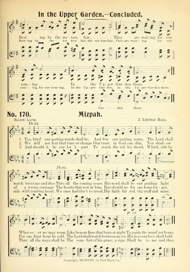 The Voice of Praise No. 2: a complete collection of Scriptural, gospel, Sunday-school and praise service songs page 170