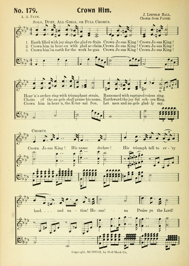 The Voice of Praise No. 2: a complete collection of Scriptural, gospel, Sunday-school and praise service songs page 179