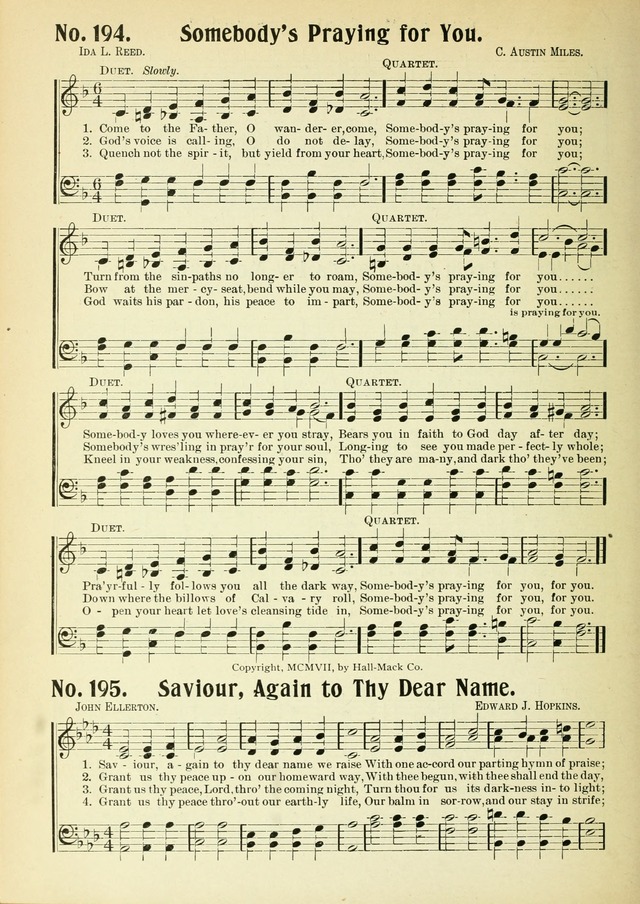 The Voice of Praise No. 2: a complete collection of Scriptural, gospel, Sunday-school and praise service songs page 191